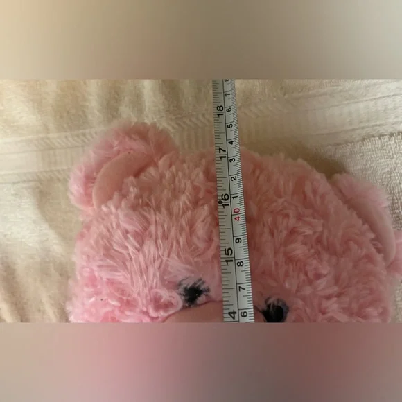Build A Bear Teddy Bear Plush Pink 16" Retired Plush Heart Nose Blue Eyes - Picture 7 of 7